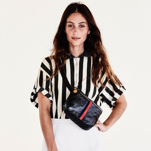 Clare V Tan Crossbody Bag with Red Accent - Picture 14 of 16